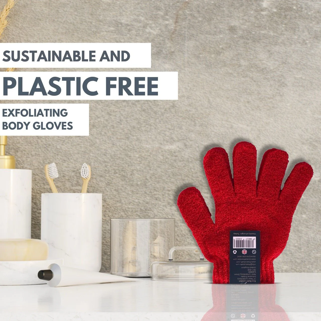 Eco Bath London 1 Pair of Exfoliating Body Gloves - Image 6
