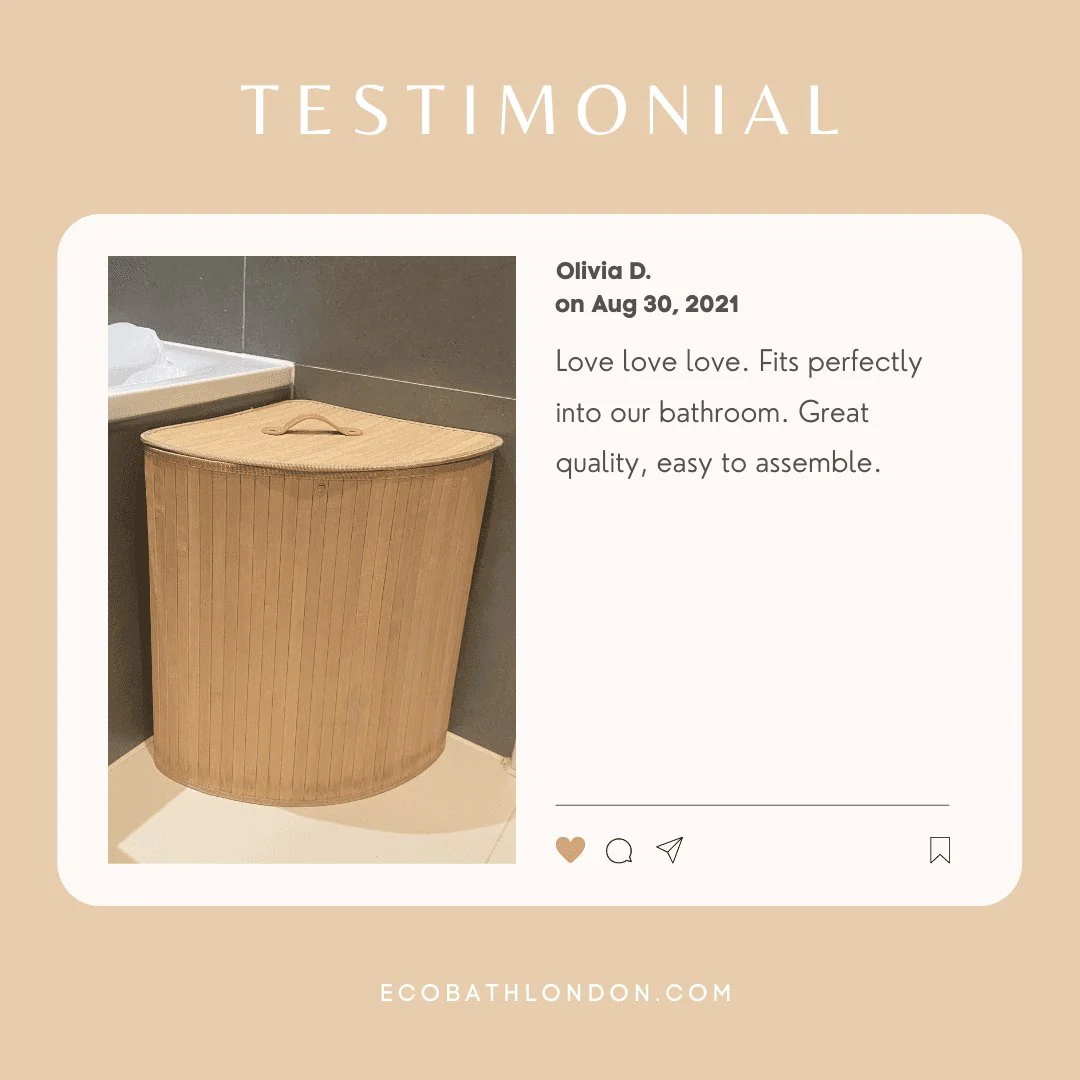 Eco Bath London Bamboo Laundry Basket with Lid and Removable Lining - Image 7