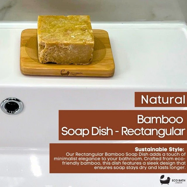 Eco Bath London Bamboo Rectangle Soap Dish - Image 2