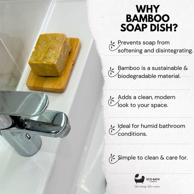 Eco Bath London Bamboo Rectangle Soap Dish - Image 4