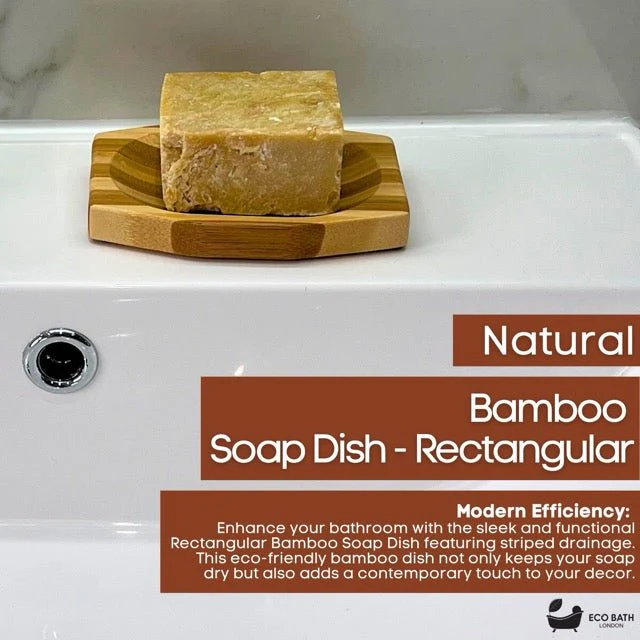Eco Bath London Bamboo Stripes Rectangle Soap Dish - Image 2