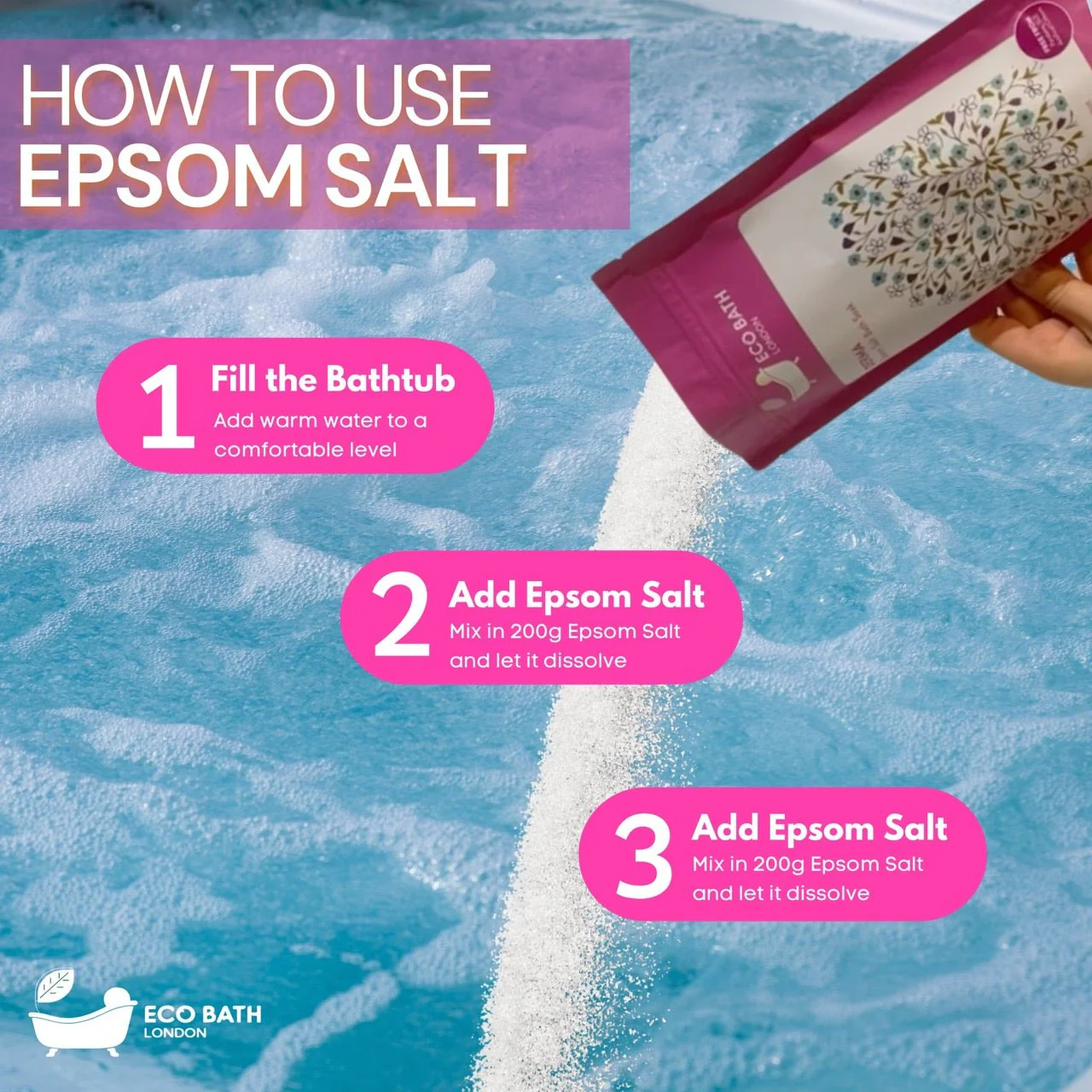Eco Bath London Derma Epsom Salt Bath Soak - Pouch | 500g & 1000g - Image 6