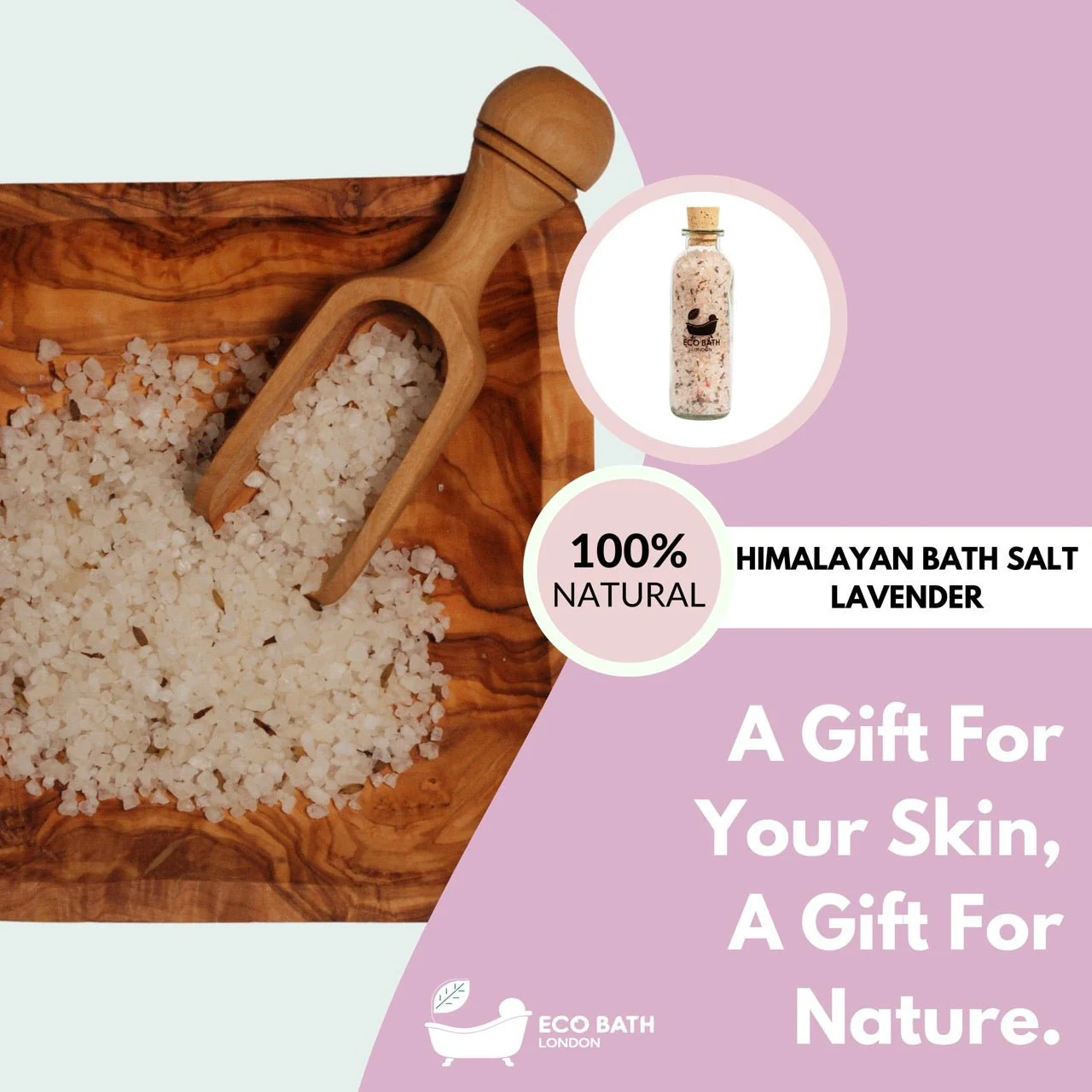 Eco Bath London Lavender Himalayan Bath Salt 300g - Pink Himalayan Bath Salt Infused with Lavender - Image 6