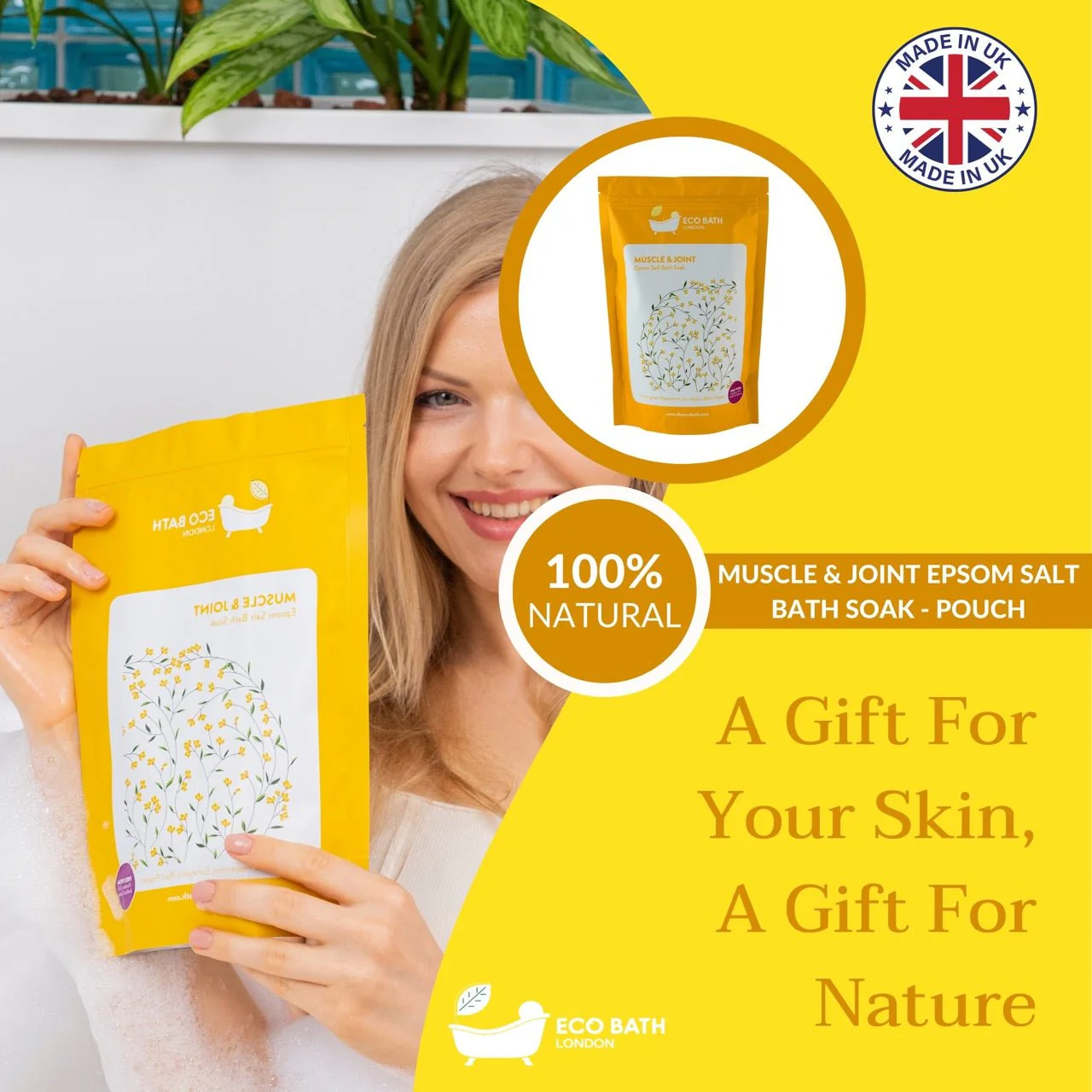 Eco Bath London Muscle and Joint Epsom Salt Bath Soak - Pouch | 500g & 1000g - Image 7