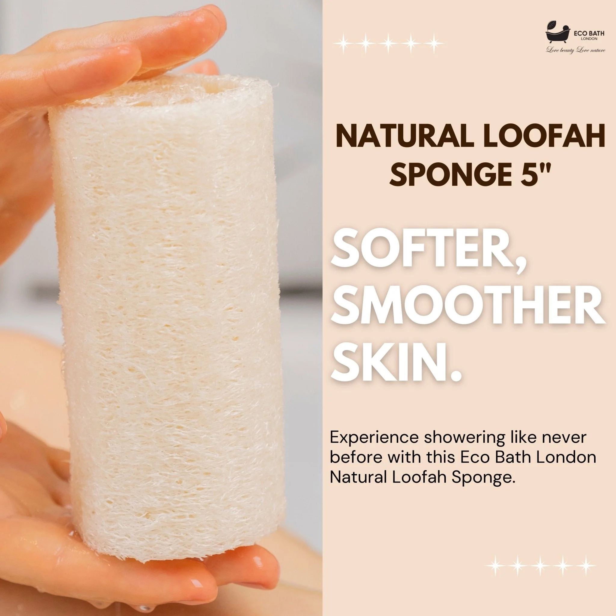 Eco Bath London Natural Loofah 5 inch with String - Premium Exfoliating Bath Sponge - Image 5