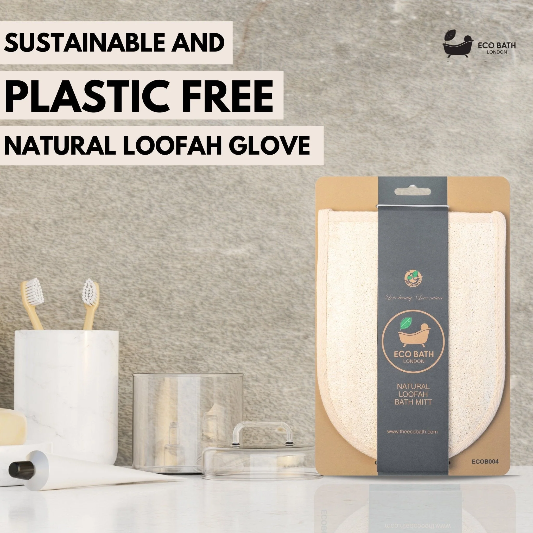 Eco Bath London Natural Loofah Bath Mitt - Premium Exfoliating Bath Glove for Smooth and Radiant Skin - Image 6