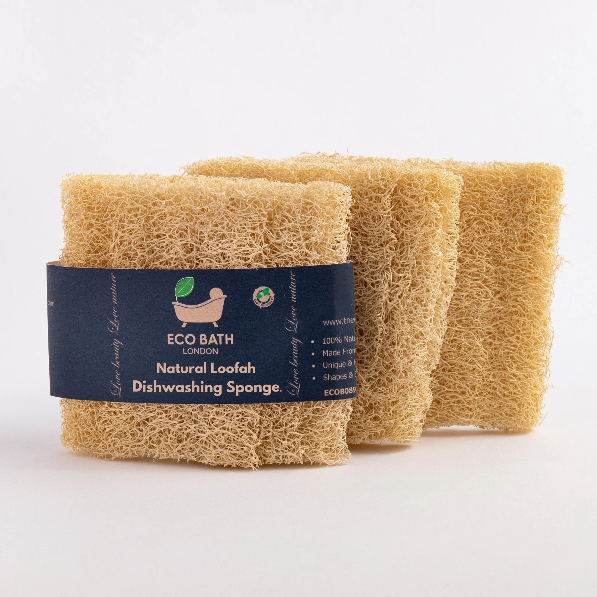 Eco Bath London Natural Loofah Dishwashing Sponges - Set of 3 - Image 5
