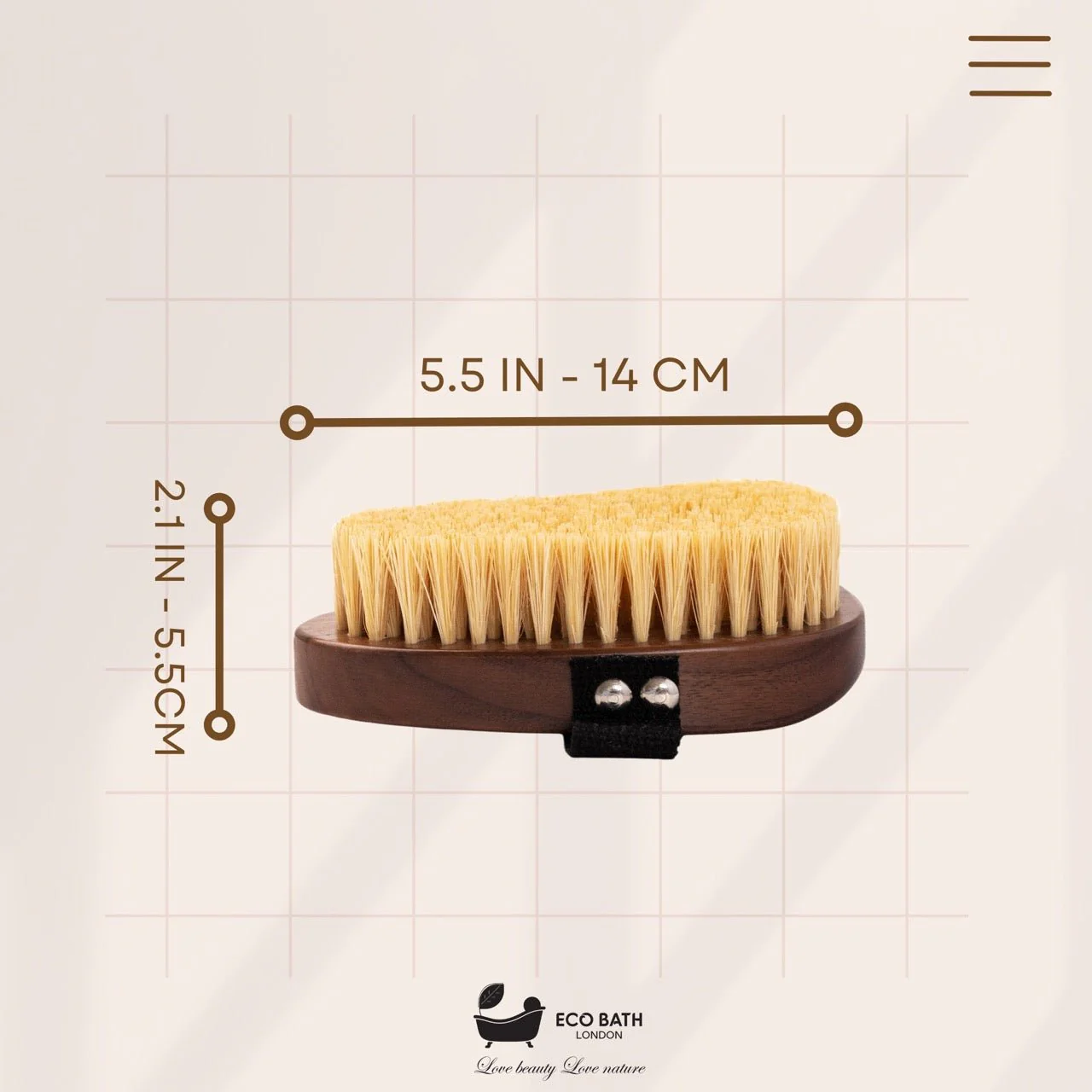 Eco Bath London Natural Sisal Walnut Hand Brush - Luxury Hand Brush for Dry Brushing - Image 6