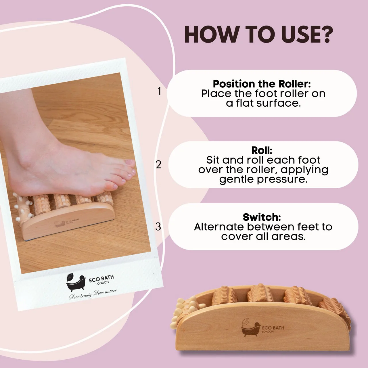 Eco Bath London Reflexology Foot Roller | Best to Use Under Work/Study Table - Image 6