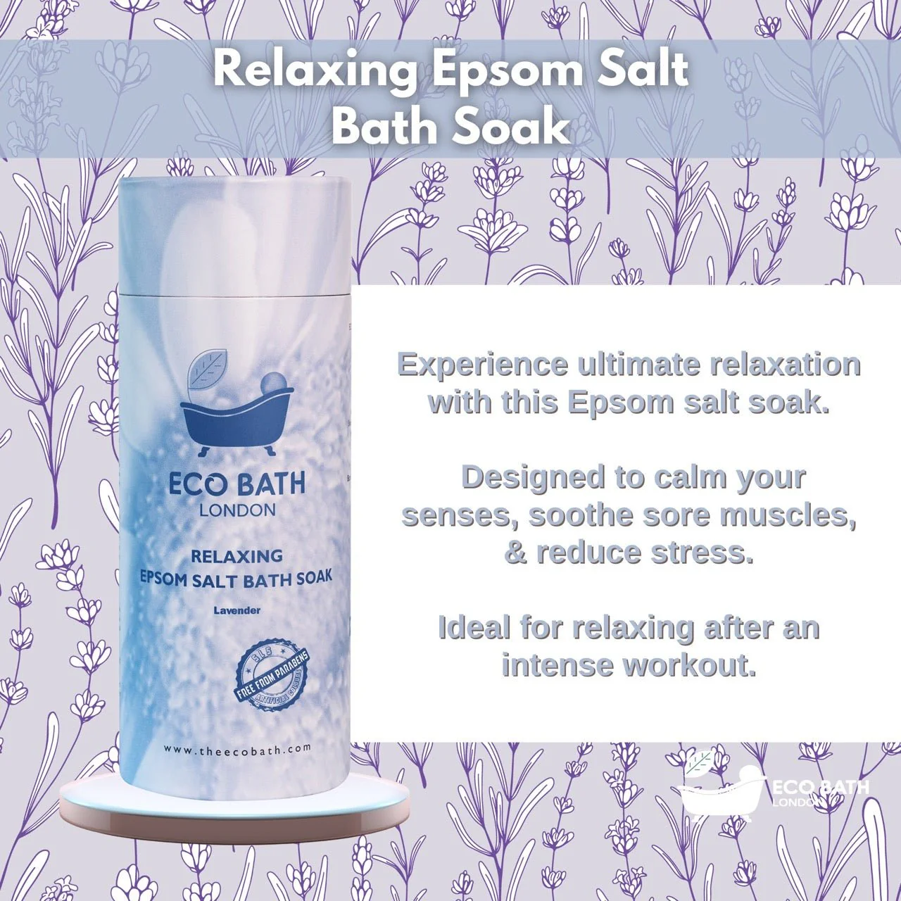 Eco Bath London Relaxing Epsom Salt Bath Soak - Tube - Image 2