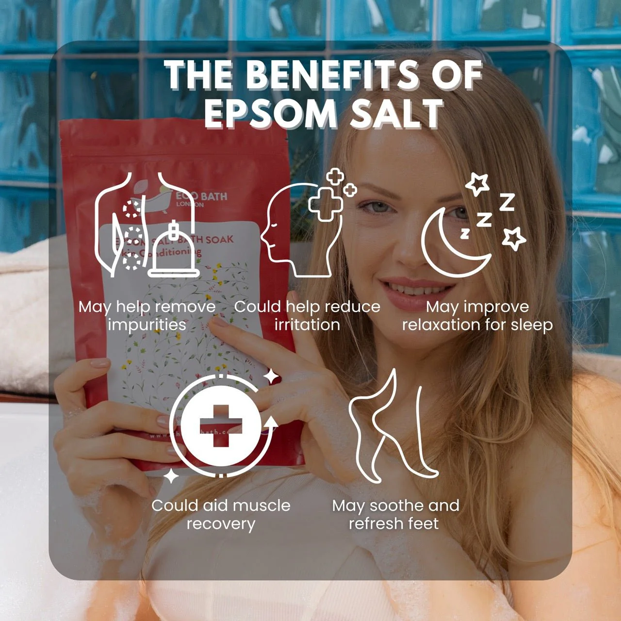Eco Bath London Skin Conditioning Epsom Salt Bath Soak - Pouch - Image 4