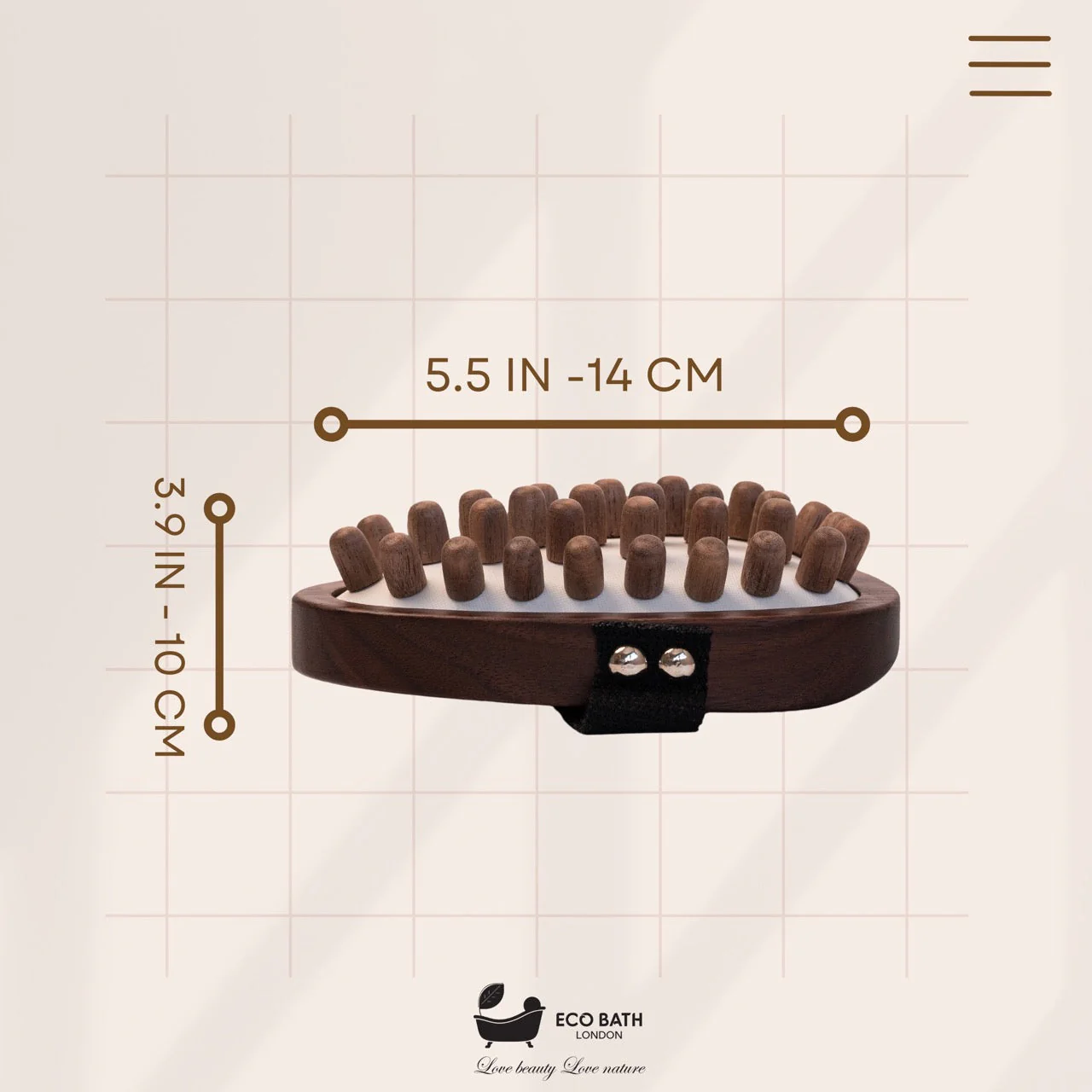 Eco Bath London Walnut Wood Cellulite Hand Brush - Luxurious Cellulite Treatment Brush - Image 6