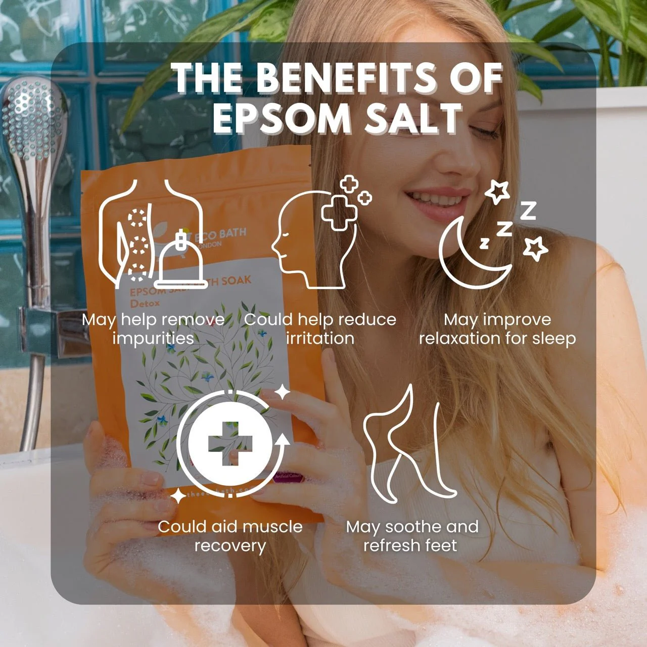 Eco Bath LondonDetox Epsom Salt Bath Soak - Pouch | 500g & 1000g - Image 4