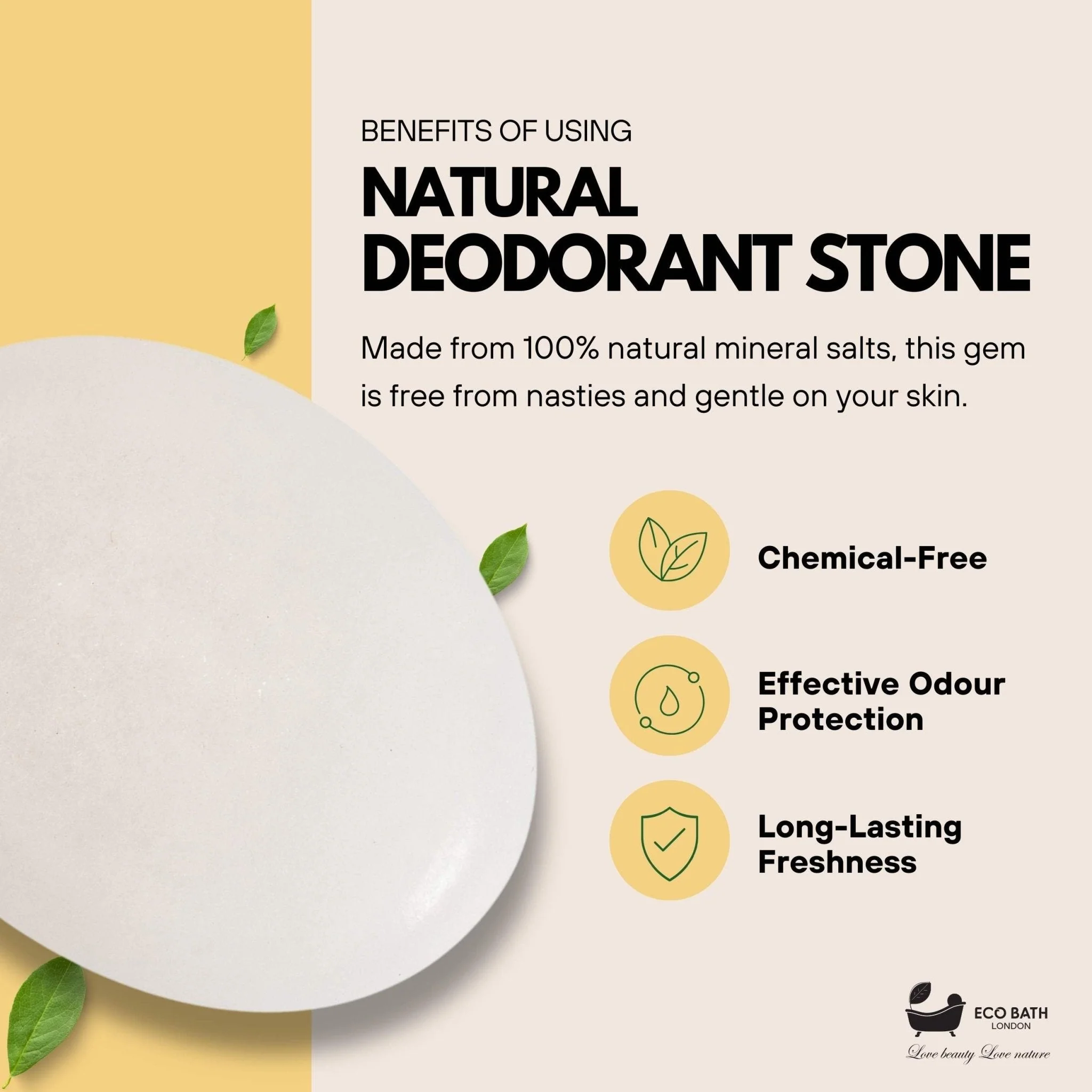 Eco Bath Natural Deodorant Stone (160gr) - Image 3