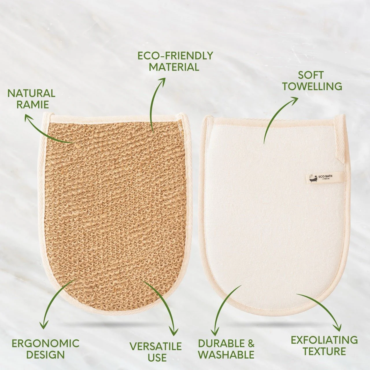 Eco Bath Natural Ramie Bath Mitt - Image 3