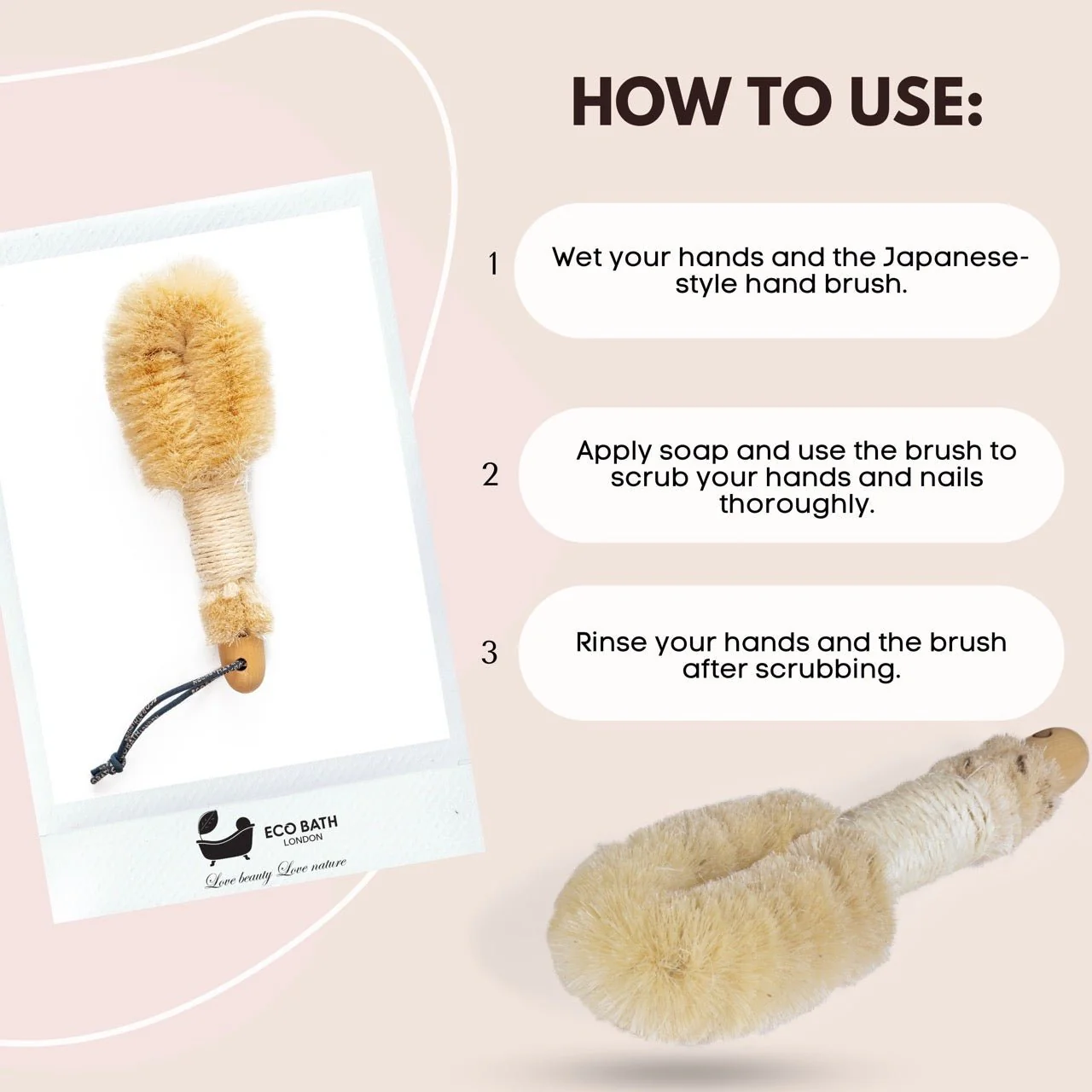 Eco Bath Natural Sisal Round Brush Japanese Style - Image 5
