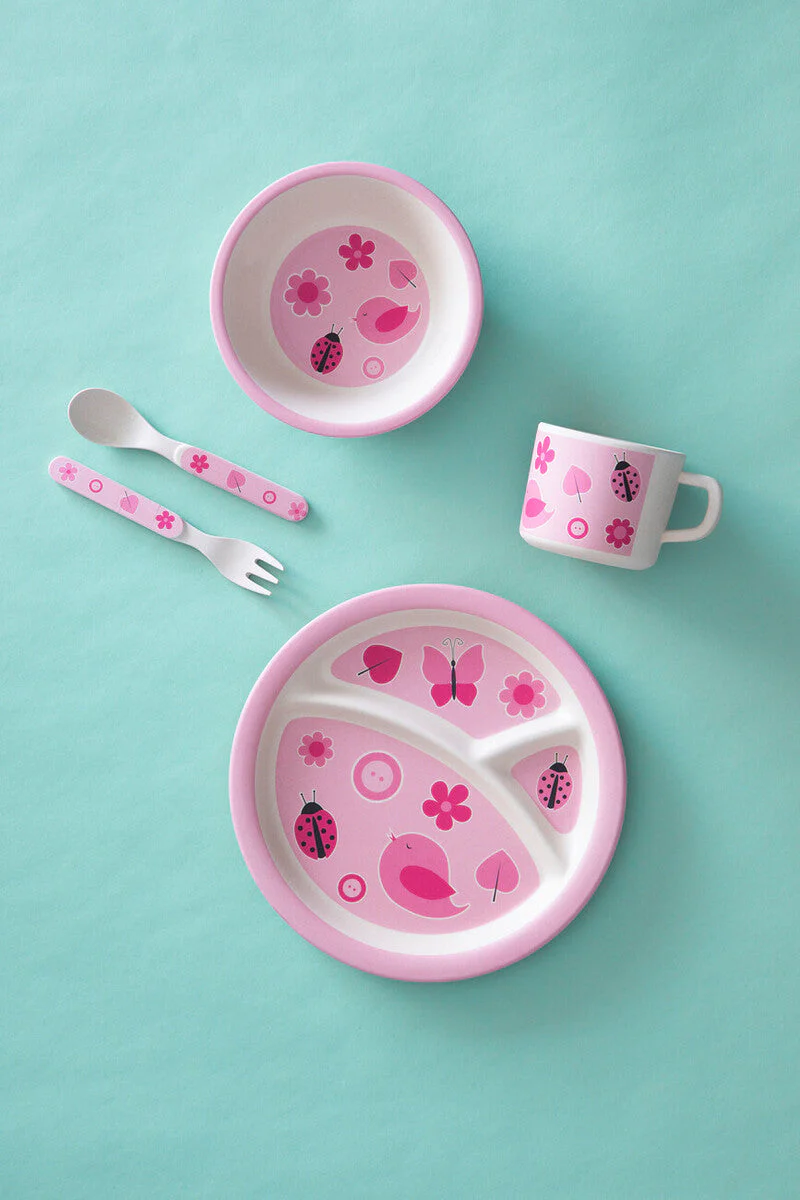 Eden Kids 5 Piece Pink Bamboo Dinner Set - Image 5