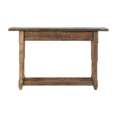 Elementary Antique Wood Finish Console Table - Image 5