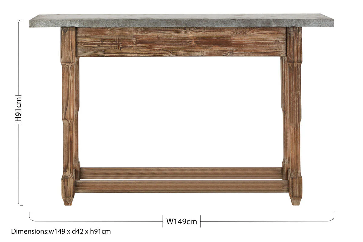 Elementary Antique Wood Finish Console Table - Image 8