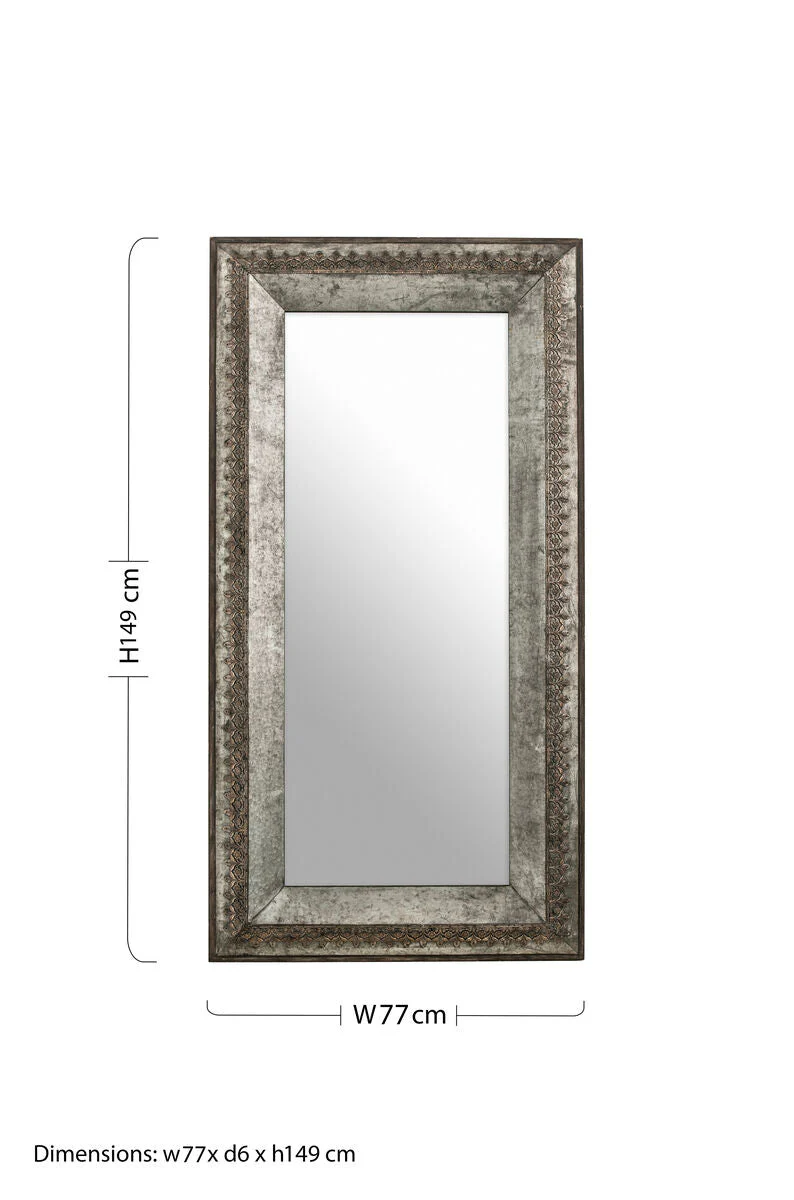 Elementary Antique Grey Wall Mirror - Image 2