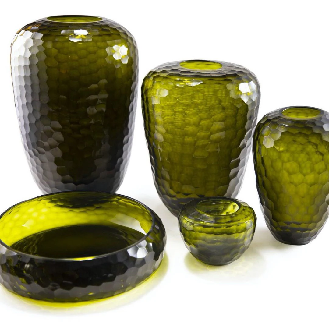EMERALD CANDLEHOLDER - H10 D14 cm - Olive - Image 3