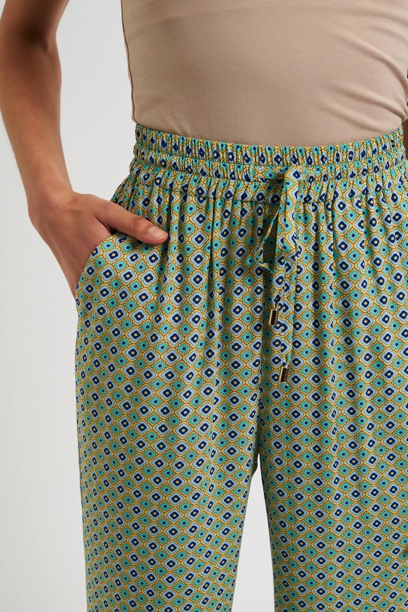 Emmanuella Tangiers Print Pyjama Style Trousers - Image 3