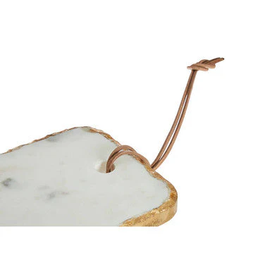 Empire White Marble Chopping And Serving Board With Gold Foil Detail - Image 5