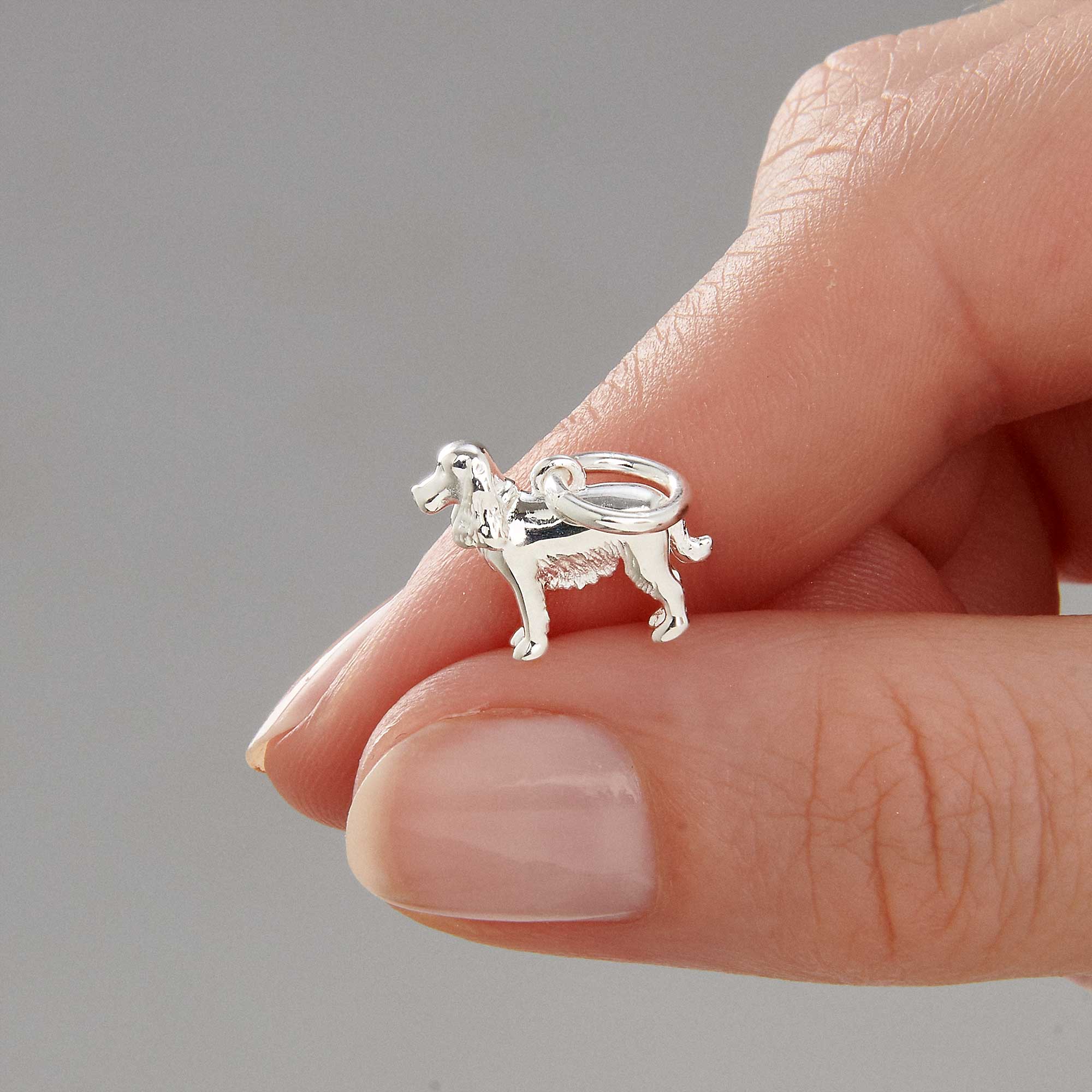 English Cocker Spaniel Silver Dog Charm - Image 2
