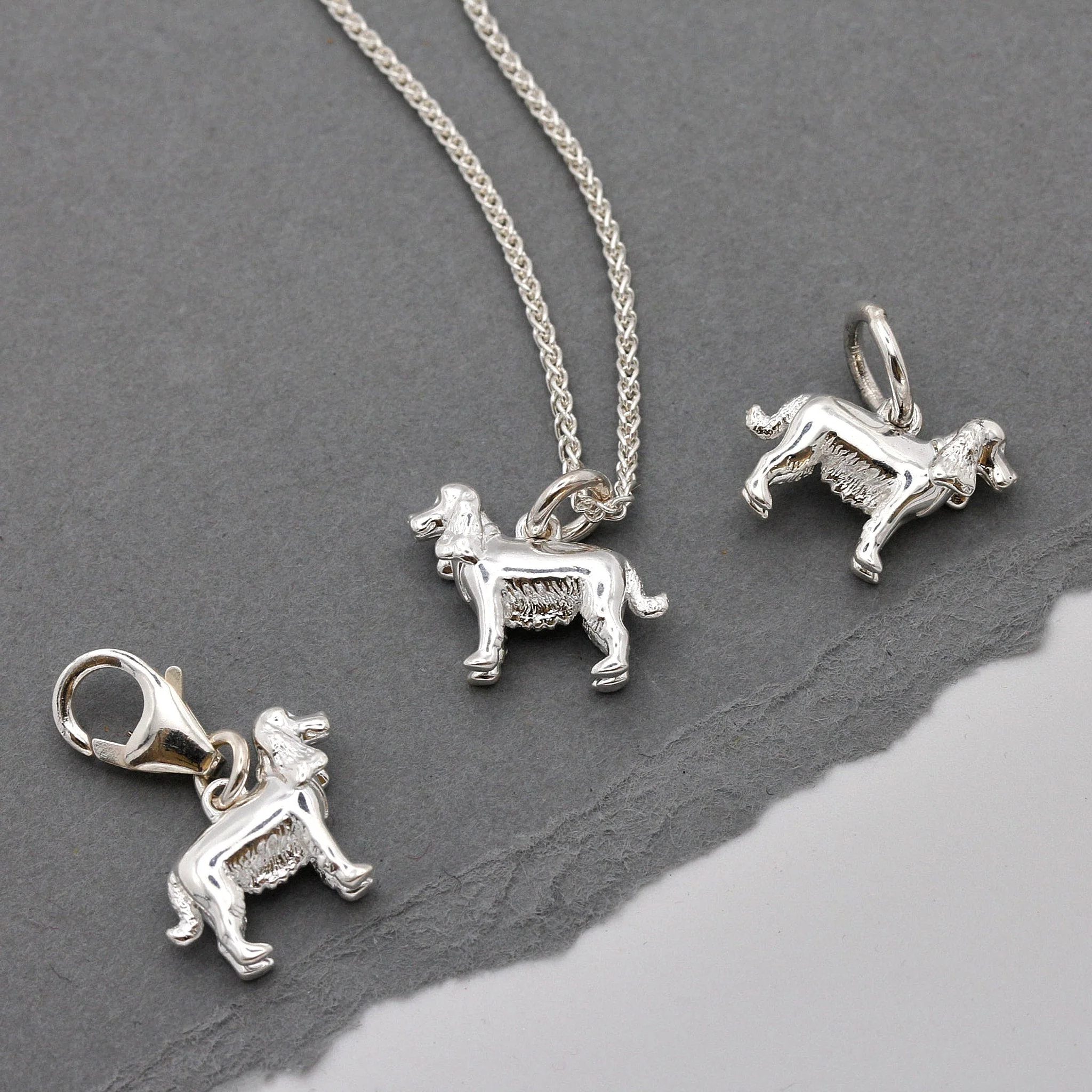 English Cocker Spaniel Silver Dog Charm - Image 5