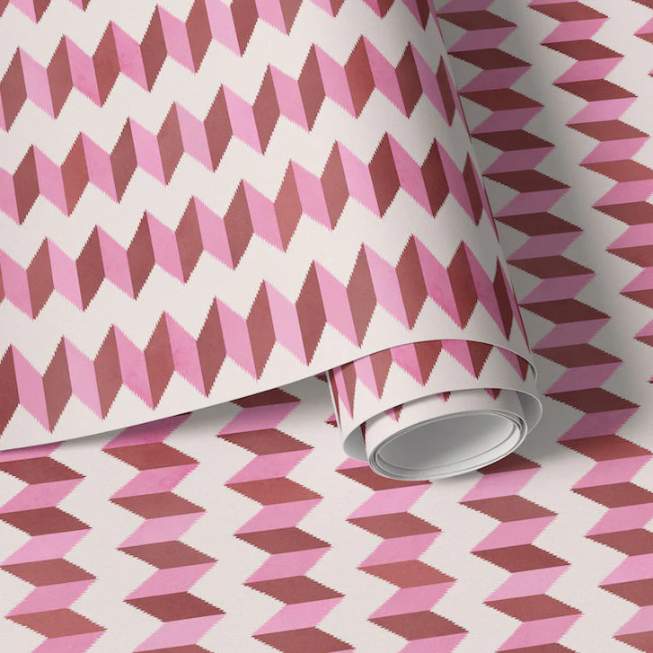 Escher Stripe - Empress Rose - Wallpaper - Image 4