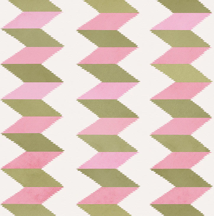 Escher Stripe - Jardin Rose - Fabric