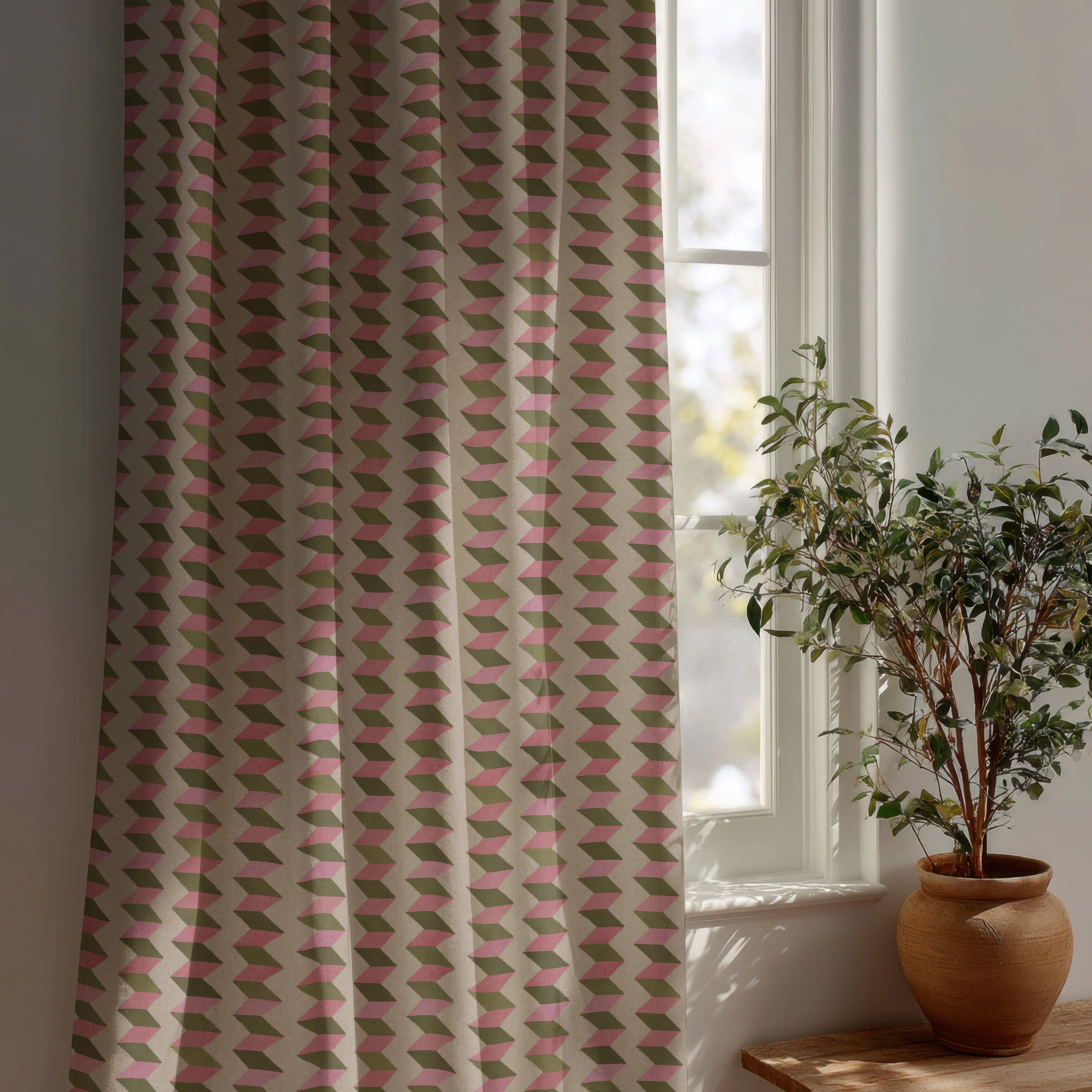 Escher Stripe - Jardin Rose - Fabric - Image 2