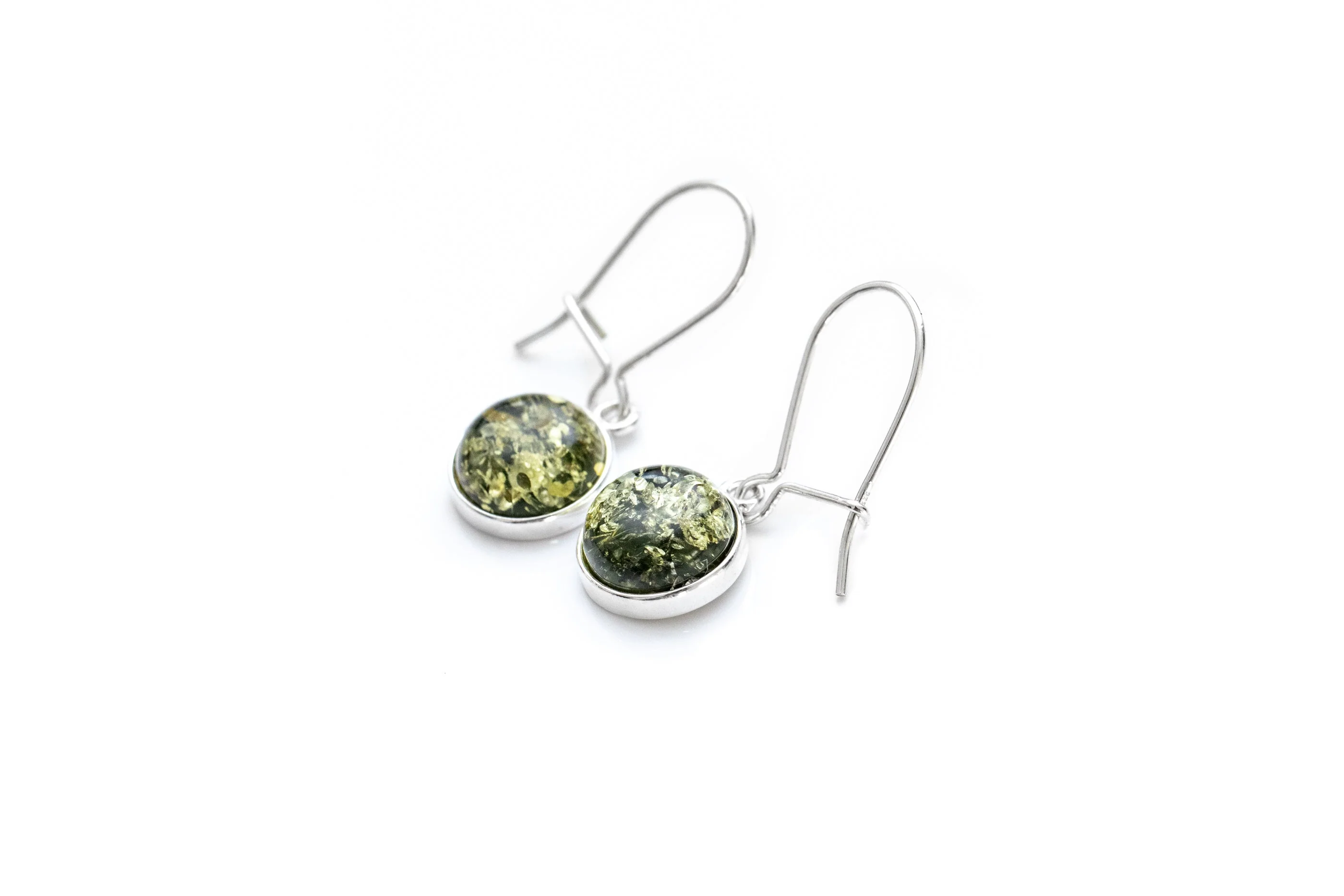ESSENTIALS Green Amber Drop Earrings - Image 4