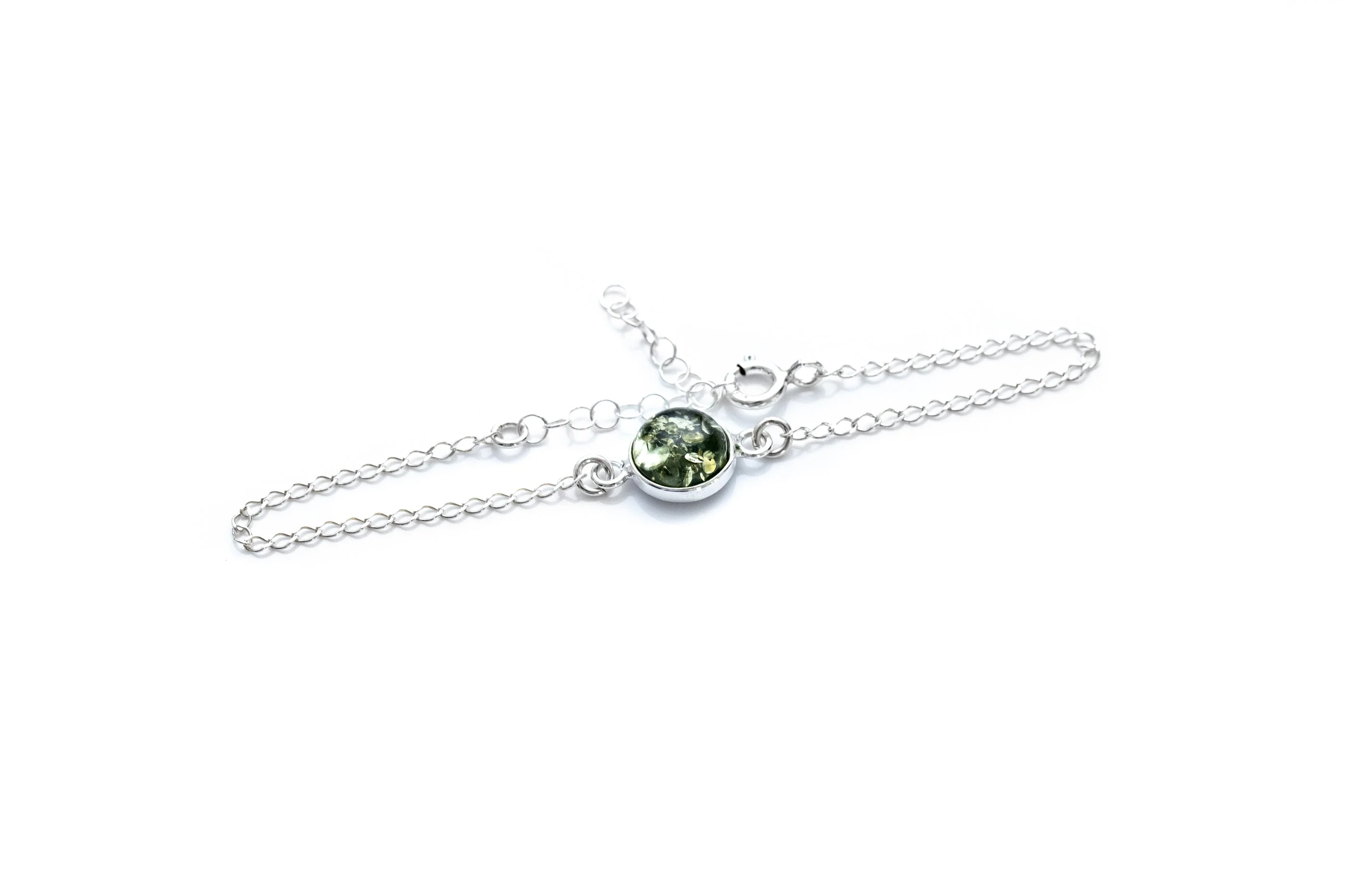 ESSENTIALS Green Amber Link Chain Bracelet - Image 5