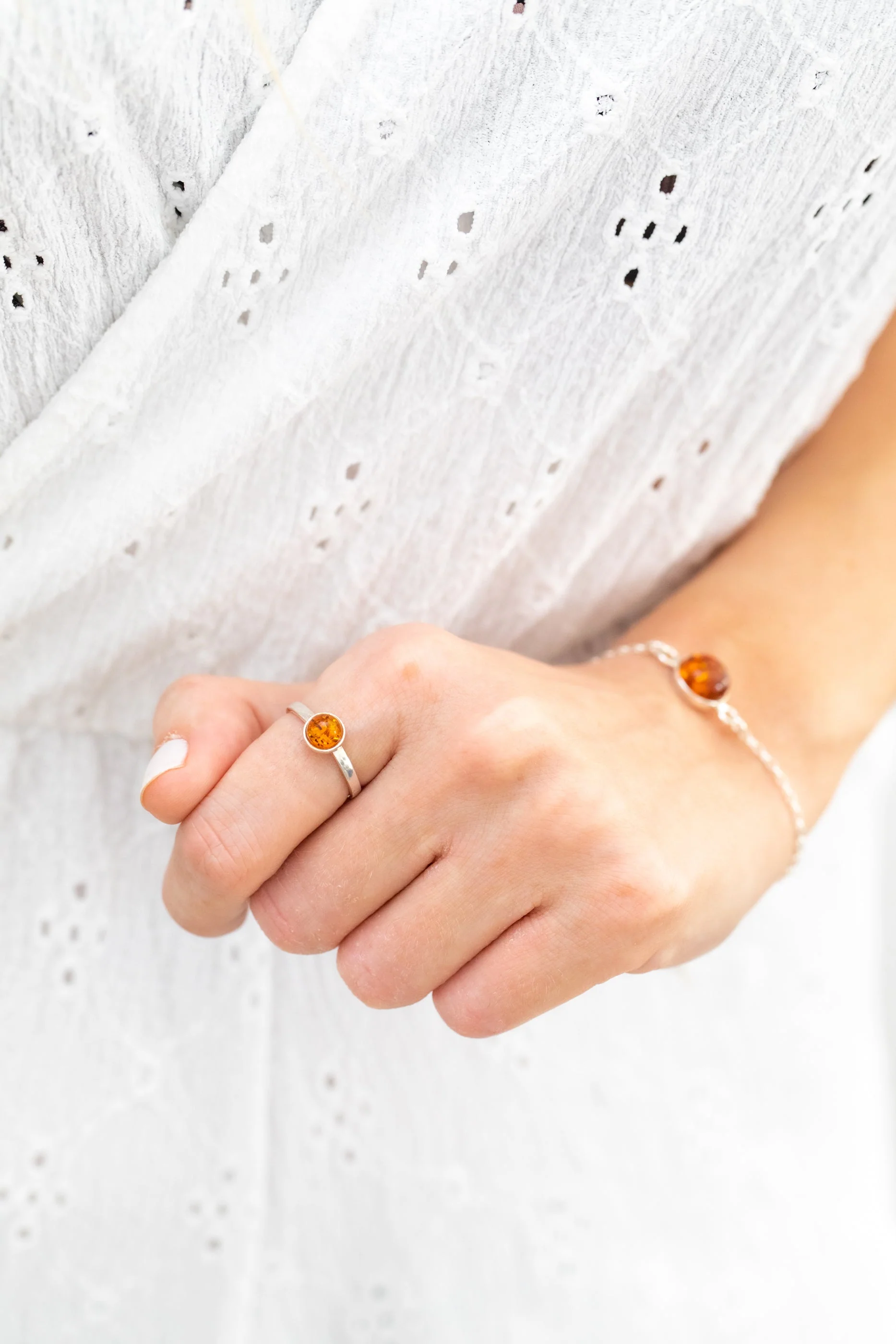 ESSENTIALS Mini Amber Stacking Ring - Image 5