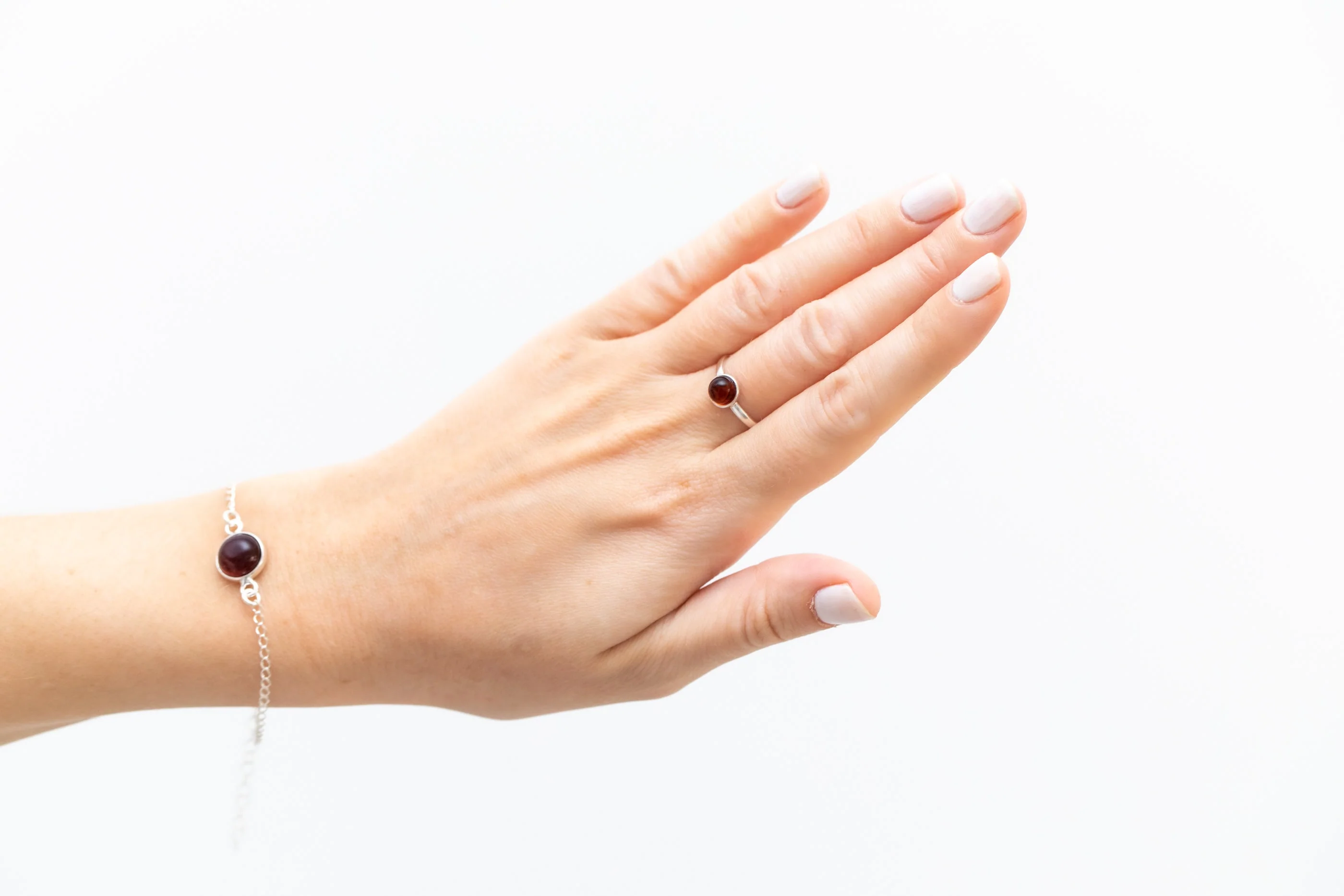 ESSENTIALS Mini Cherry Red Amber Stacking Ring - Image 4