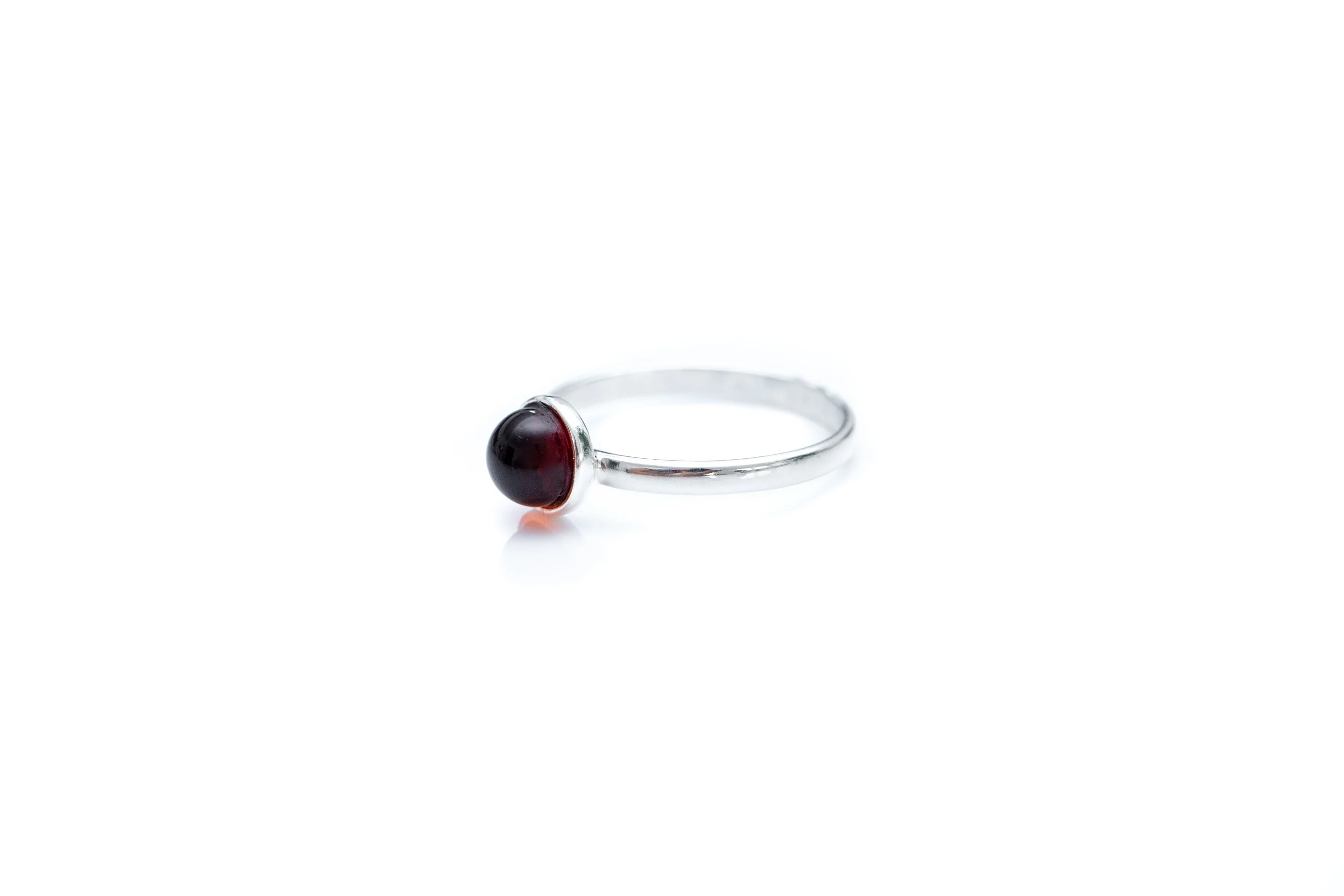 ESSENTIALS Mini Cherry Red Amber Stacking Ring - Image 5