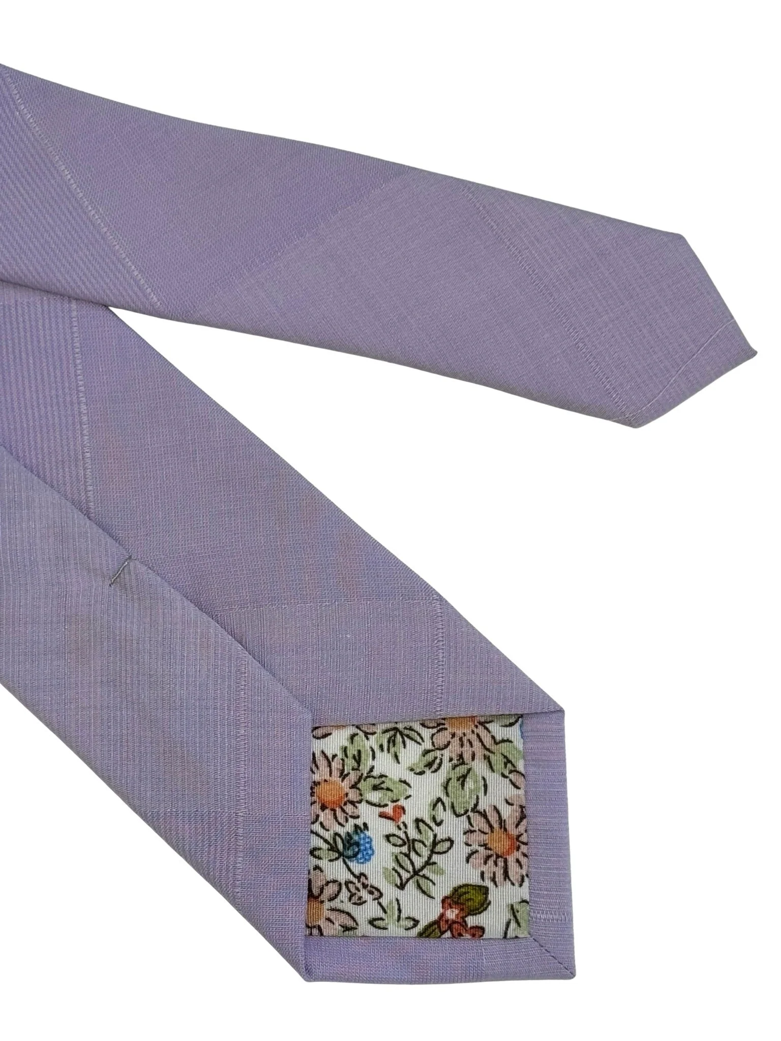 Extra long lilac lavender light pale purple cotton tie - Image 5
