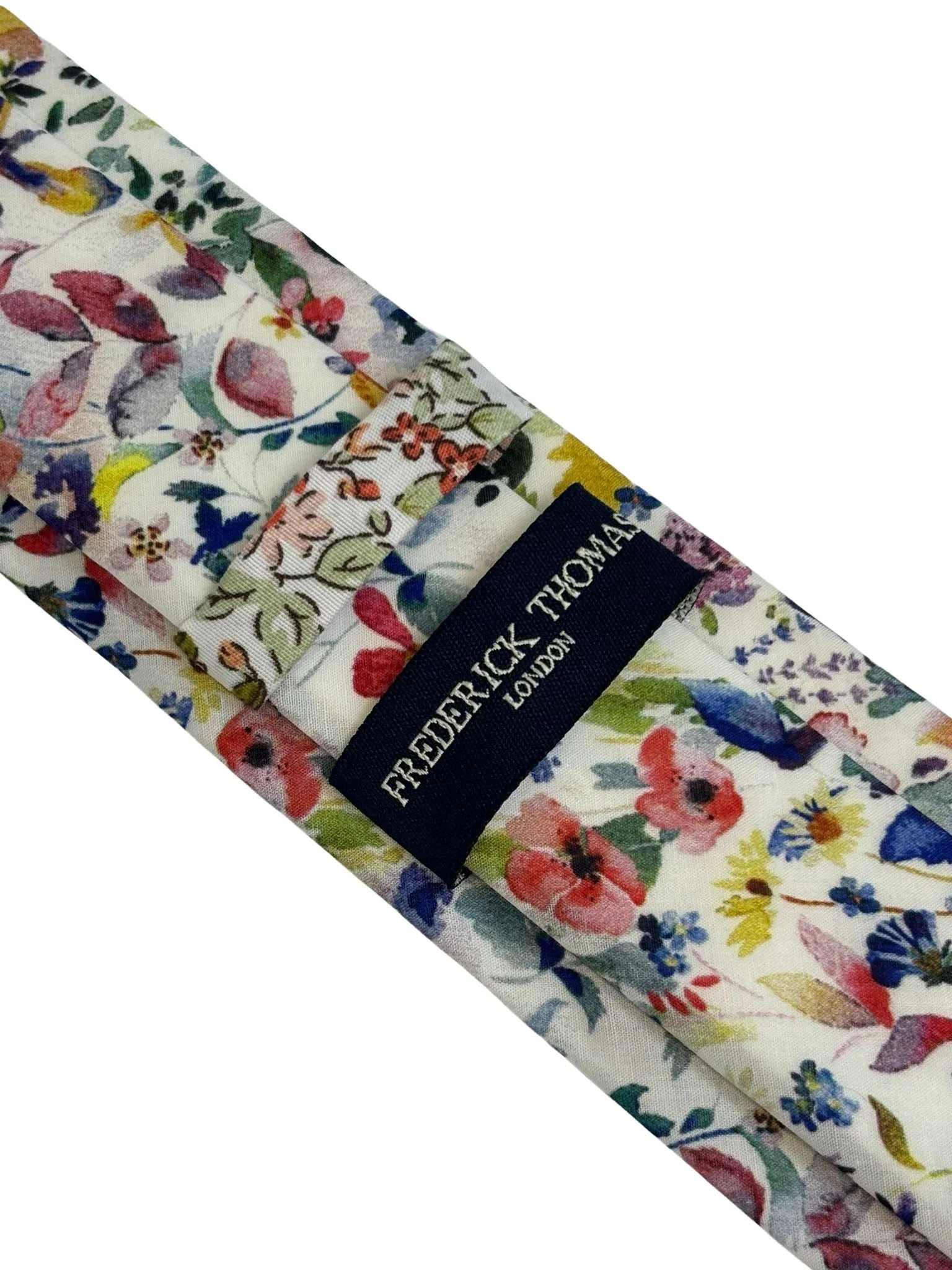extra long watercolour floral wildflower cotton tie cotton in a liberty style design - Image 4