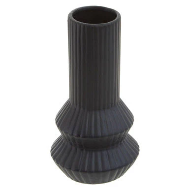 Fabia Black Ribbed Vase - Image 4