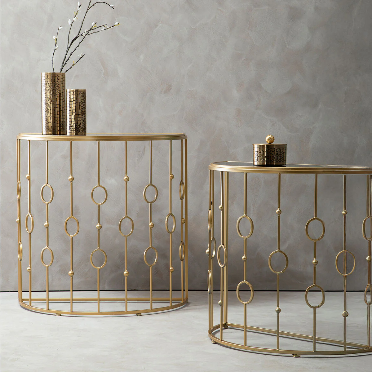 Faiza Set of 2 Art Deco Console Tables