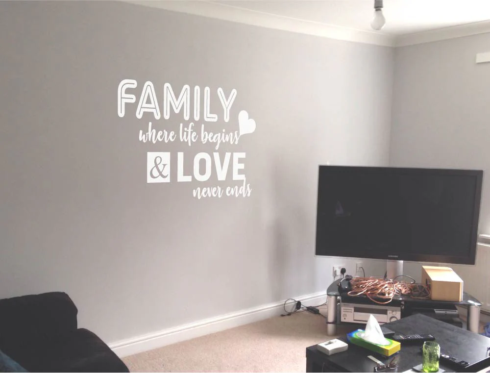 Family Where Life Begins and Love Never Ends Wall Sticker - Image 5