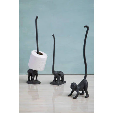 Fauna Grey Finish Monkey Toilet Roll Holder - Image 5