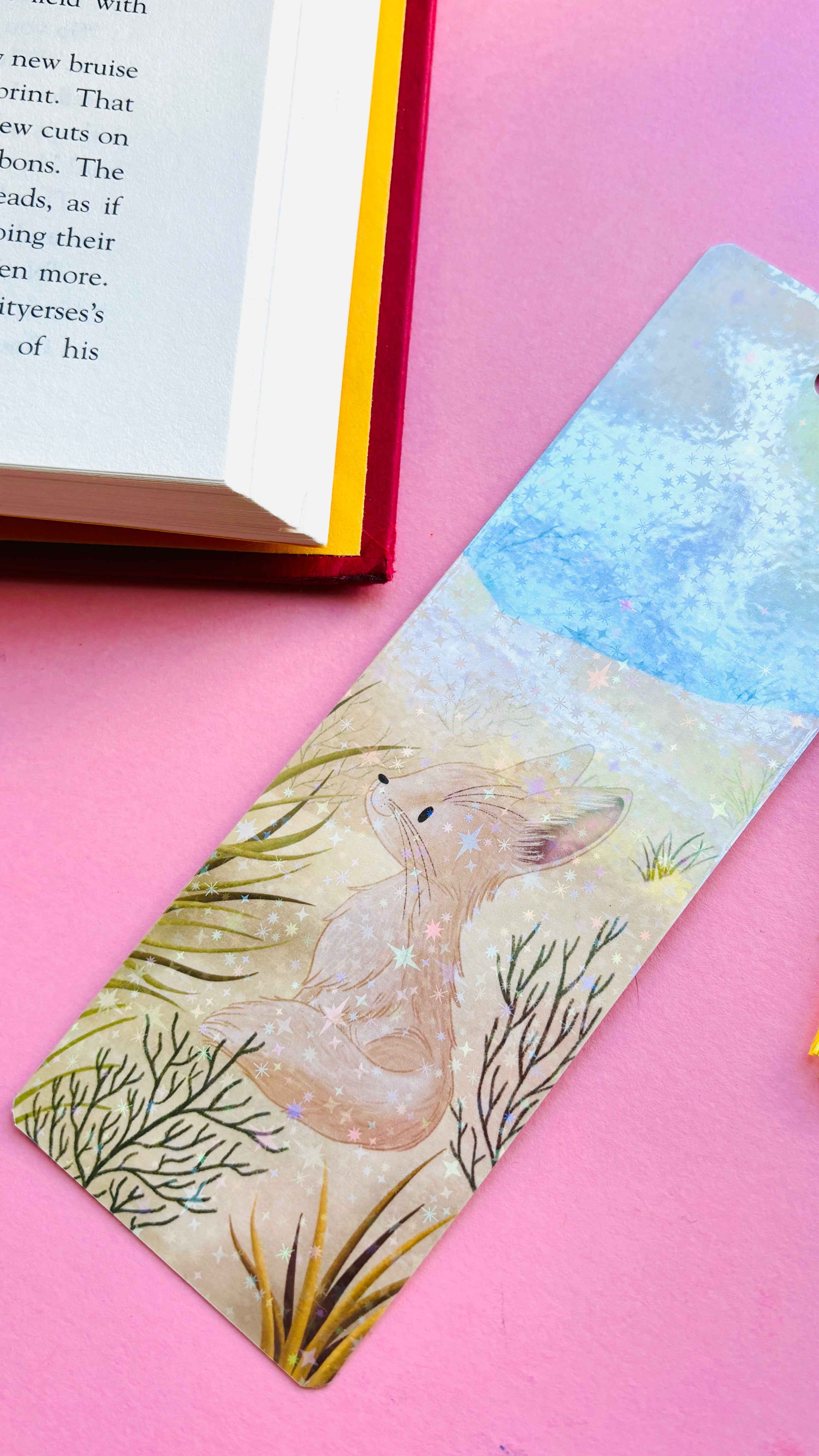 Fennec Fox Gift Holographic Bookmark- Handmade in the UK - Image 4