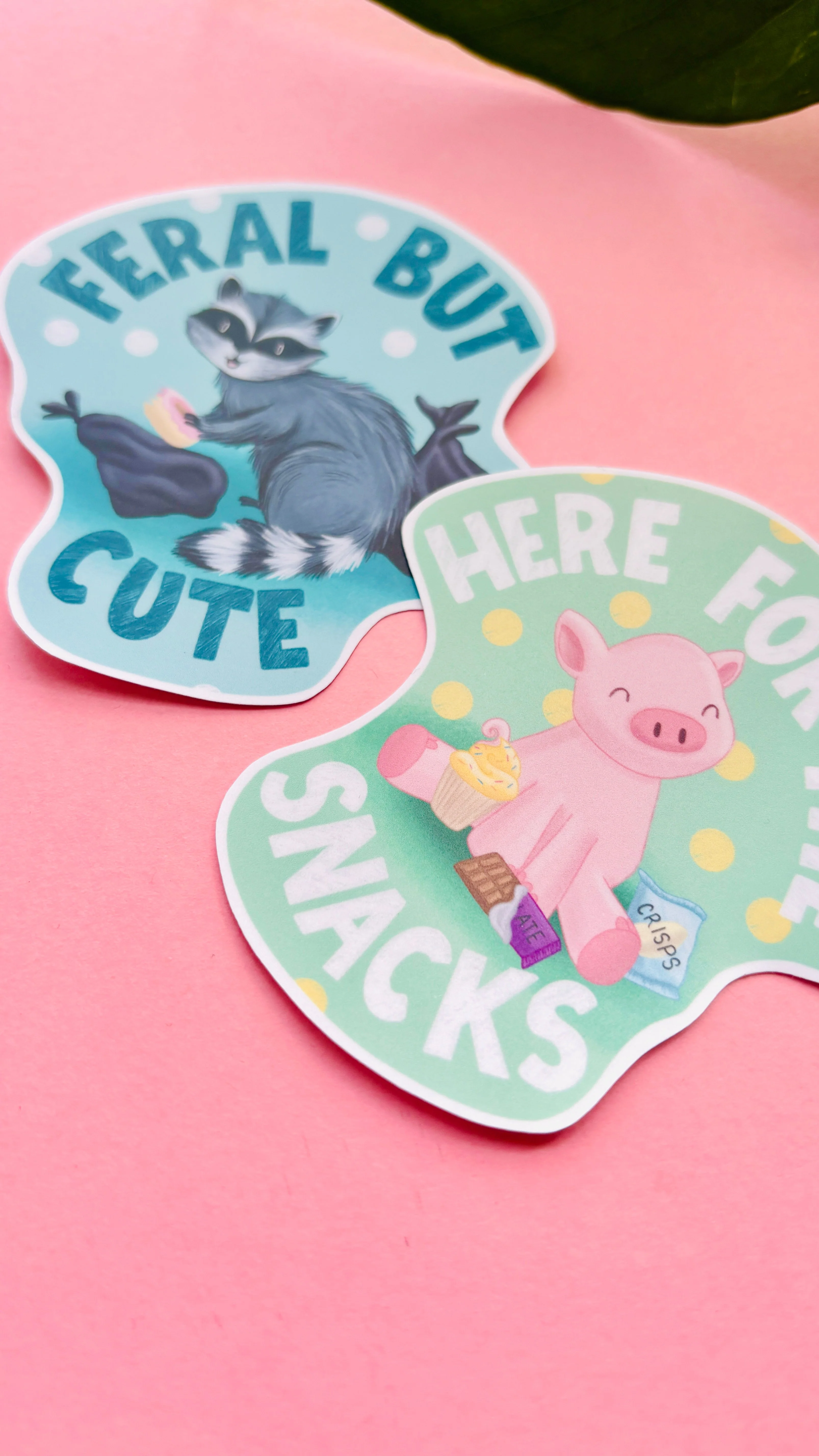 Feral but Cute – Handmade Raccoon Funny Vinyl Sticker - Image 3