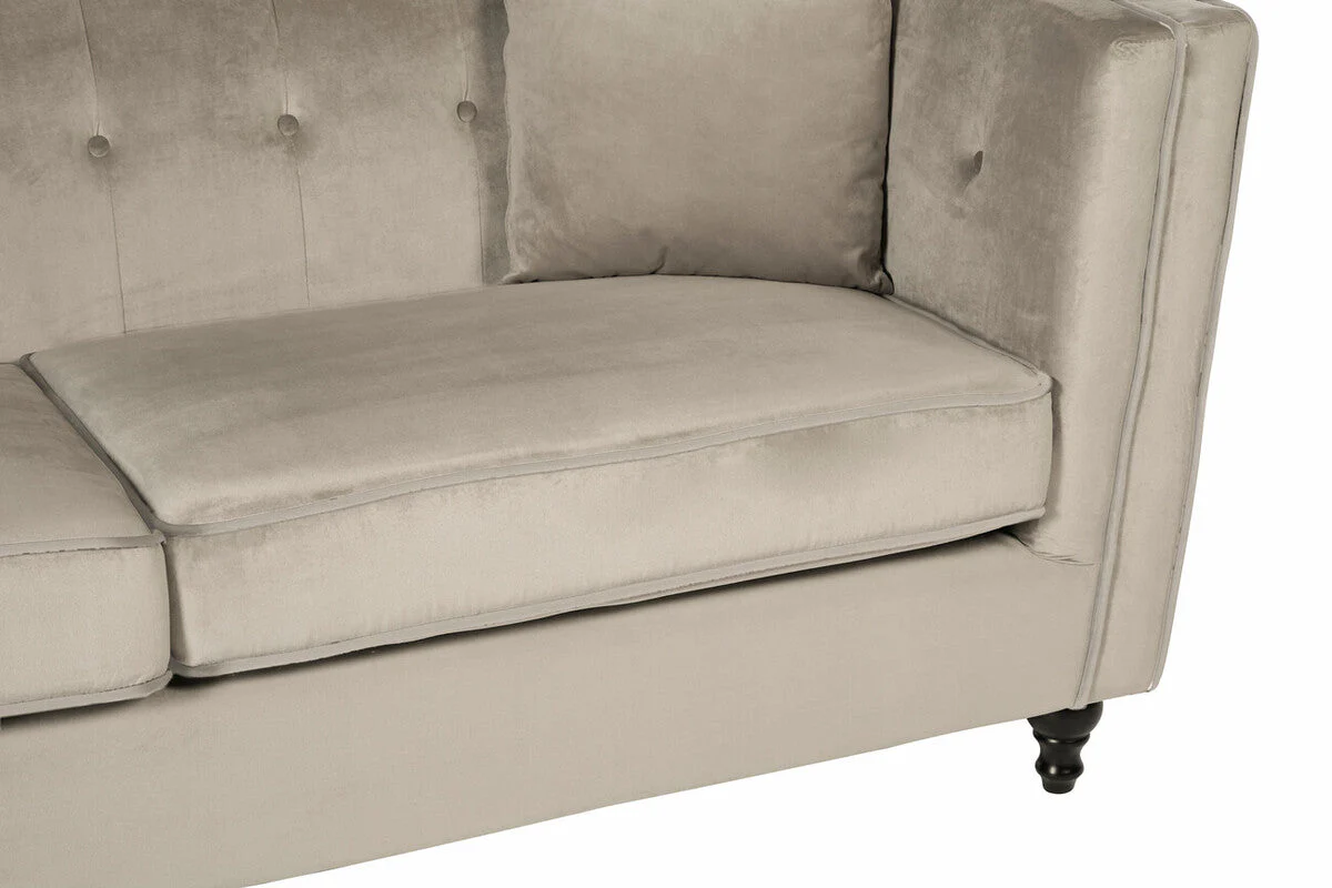 3 Seater Mink Velvet Sofa, Ferris - Image 8