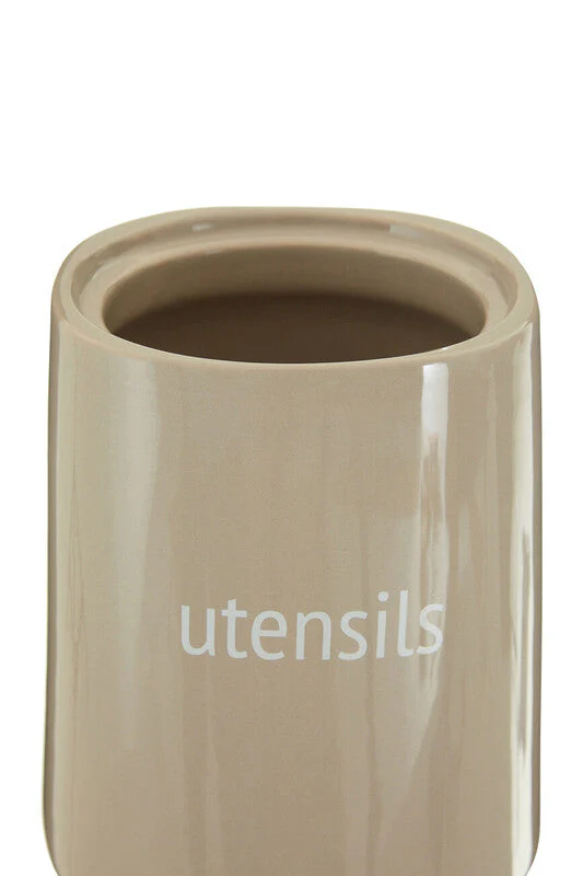 Fletcher Beige Ceramic Utensils Holder - Image 4