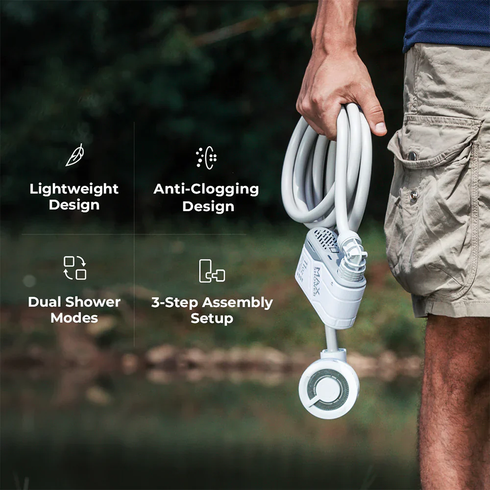 Flextail MAX SHOWER - Ultralight Rechargeable Instant Outdoor Shower (With case) - Image 5