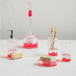 Floating Acrylic Hearts Toilet Brush Holder - Image 3