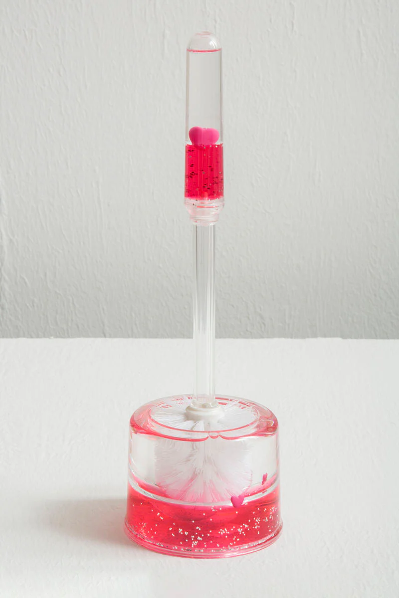 Floating Acrylic Hearts Toilet Brush Holder - Image 4